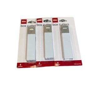 New In Boxes 3-4Pks (12 Total) Office Depot Box Cutters Steel White 212-734